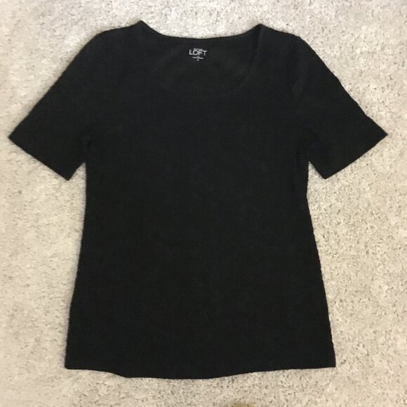 LOFT Witchy Black Cotton Lace Short Sleeve Top - Picture 10 of 15